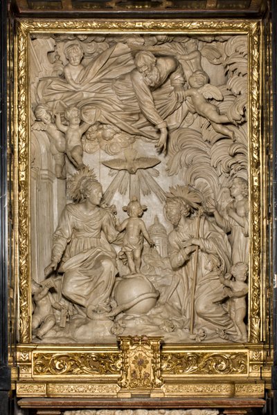 Altar de San José o Altar de la Sagrada Familia, Alto Relieve, Giacomo Bertesi 1668, Catedral de Santa Maria Assunta, Catedral, Cremona, Lombardía, Italia de Unbekannt