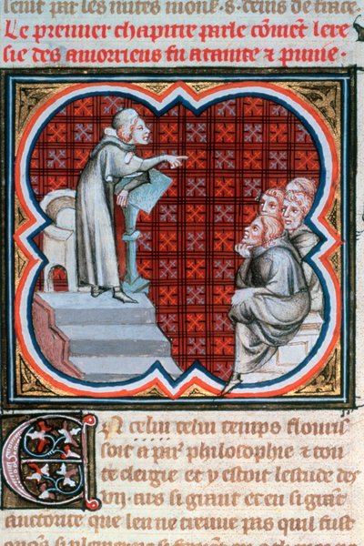 Amalric de Bena enseñando, c. 1200, 1375-1379 de Unbekannt