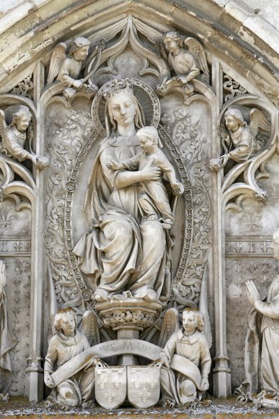 Capilla del castillo de Amboise tímpano: Virgen y niño, Amboise, Francia de Unbekannt