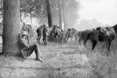 Unidad de caballería estadounidense en descanso, Chemin des Dames, Francia, 1918 de Unbekannt
