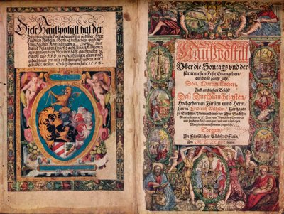 Un álbum de autógrafos temprano: Un Hauspostill de las obras de Martín Lutero, c1550 de Unbekannt