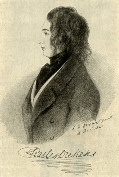 Un retrato temprano de Dickens, 1841, 1910 de Unbekannt