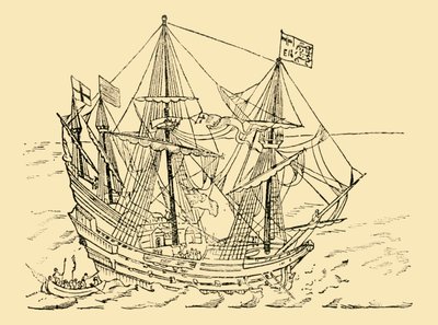 Un barco inglés en la lucha de la Armada, c1930 de Unbekannt