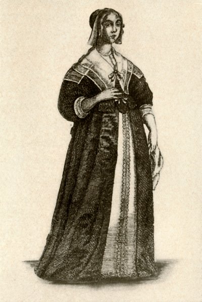 Una dama inglesa en vestido de casa, 1640, 1937 de Unbekannt