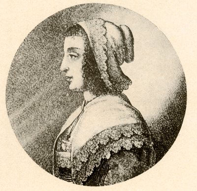 Una mujer inglesa con cofia y pañuelo adornado con encaje Vandyke, 1640, 1937 de Unbekannt