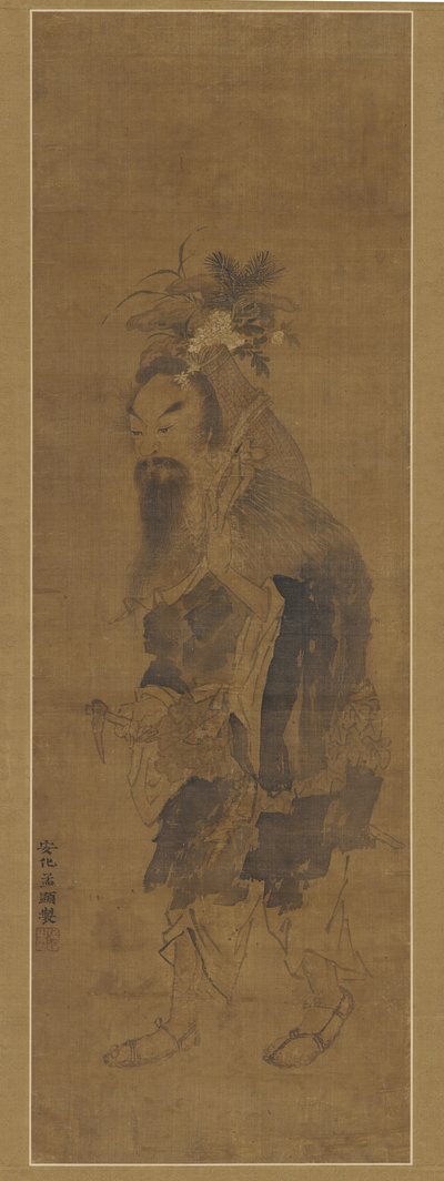 Un inmortal recogiendo hierbas y hongos, Ming, siglo XVII de Unbekannt