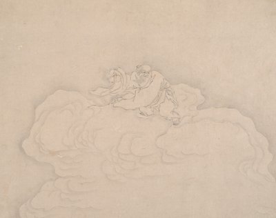 Un inmortal en una nube con un par de melocotones, siglo XX de Unbekannt