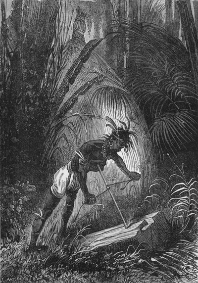 Un indio obteniendo fuego por fricción, 1894 de Unbekannt