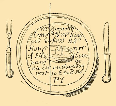 Tarjeta de invitación por Hogarth, 1881 de Unbekannt