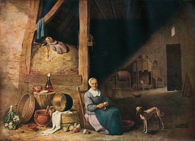 Una anciana pelando peras, c1640 de Unbekannt