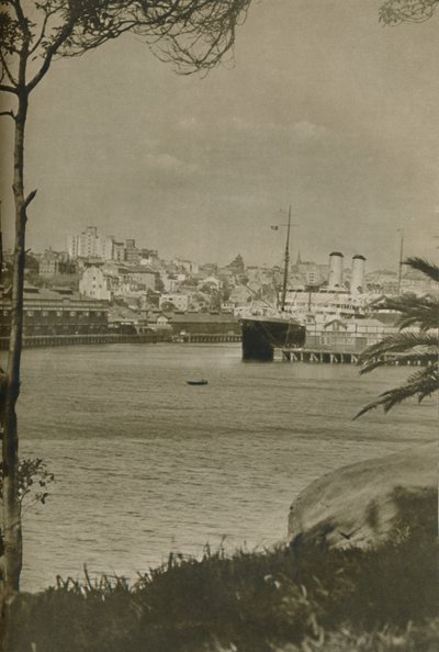Un Liner Oriental atracado en la Bahía de Woolloomooloo, 1937 de Unbekannt