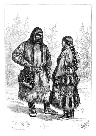 Una pareja de Ostyak, Asia, 1895 de Unbekannt