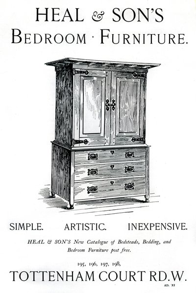 Un anuncio de muebles de dormitorio de Heal and Sons, 1898 de Unbekannt