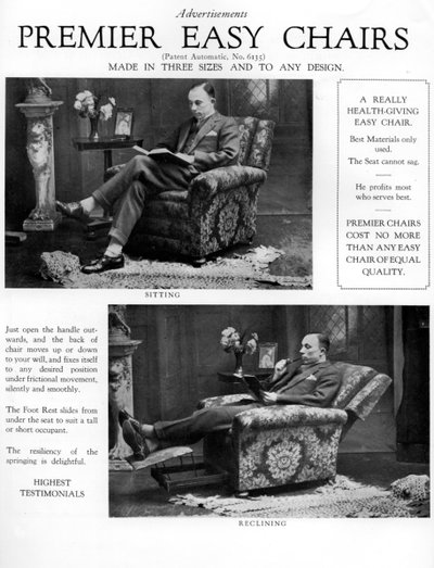 Un anuncio de sillas fáciles Premier, 1926 de Unbekannt