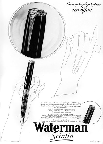 Un anuncio de plumas Waterman, 1938 de Unbekannt