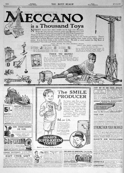 Una página de publicidad en The Boys Realm, Navidad 1921 de Unbekannt