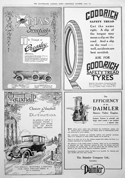 Una página de publicidad en el Illustrated London News, Navidad, 1916 de Unbekannt