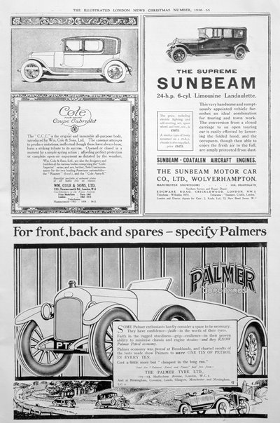 Una página publicitaria en el Illustrated London News, Navidad, 1920 de Unbekannt