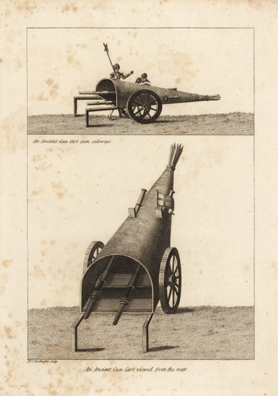 Un carro de armas antiguo usado en el Sitio de Boulogne 1544 de Unbekannt