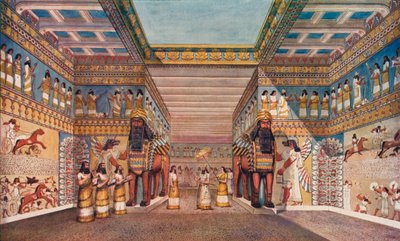 Civilización antigua: dentro del palacio de un rey asirio, 1907 de Unbekannt