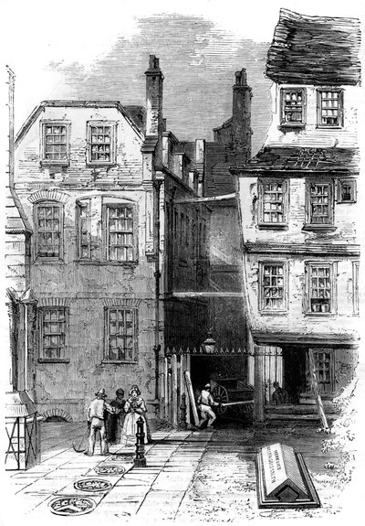 Casas antiguas en el Templo y la tumba de Oliver Goldsmith, Londres, 1860 de Unbekannt