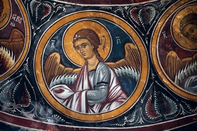 Medallón de ángel alrededor de Cristo y el Juicio Final (detalle) de Unbekannt