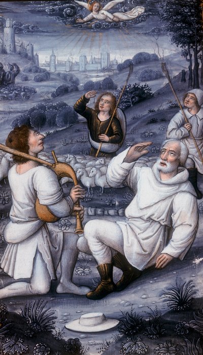 Ángel llamando a los pastores a la Natividad, siglo XVI de Unbekannt