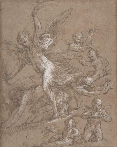 Ángeles y putti, siglo XVII de Unbekannt