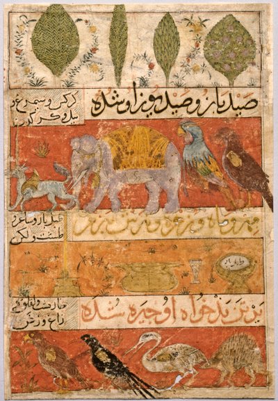 Animales, aves y plantas verso, ilustración y texto versos persas..., 1341 de Unbekannt