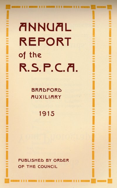 Informe anual de la R.S.P.C.A., 1916 de Unbekannt