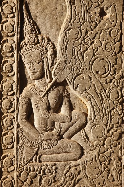 Tallado de bailarina Apsara en Angkor Wat de Unbekannt