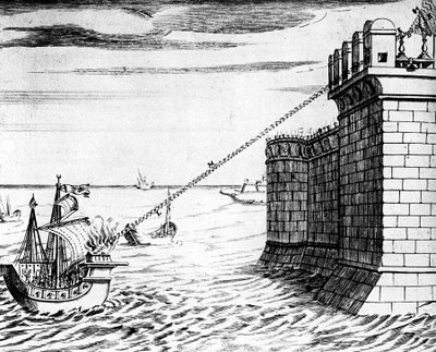 Espejo ardiente de Arquímedes, dispositivo usado en el asedio de Siracusa, 215-212 a.C., 1642 de Unbekannt