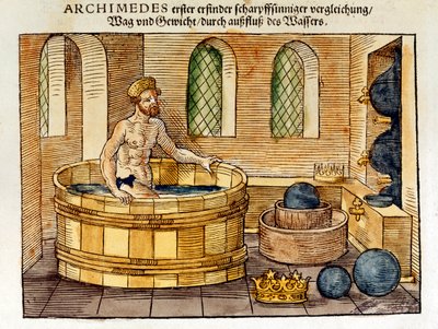 Arquímedes en su baño, 1547 de Unbekannt