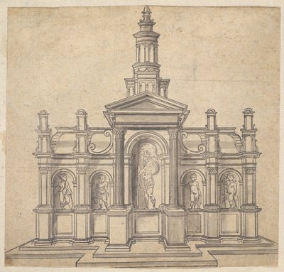 Tabernáculo con Forma Arquitectónica con un Santo y Cuatro Putti, ca. 1530-49 de Unbekannt