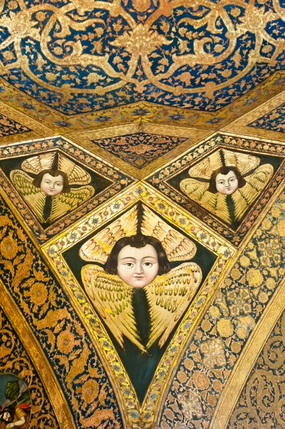 Iglesia Apostólica Armenia; pintura del techo; cara con alas; querubines y serafines; Catedral de Vank; Jolfa o Nueva Julfa; Isfahan; Irán; Asia de Unbekannt