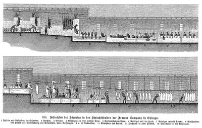 Matadero de cerdos de Armour Company, Chicago, Illinois, EE.UU., 1895 de Unbekannt