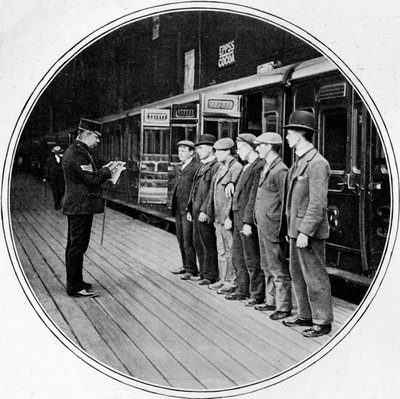 Reclutas del ejército partiendo, Londres, c. 1900-1901 de Unbekannt