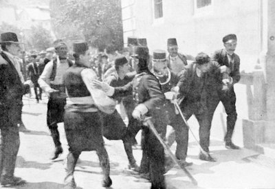 Arresto de Gavrilo Princip, asesino del Archiduque Francisco Fernando, 1914 de Unbekannt