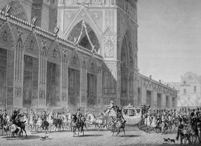 Llegada a Notre Dame, 2 de diciembre, 1804, siglo XIX de Unbekannt