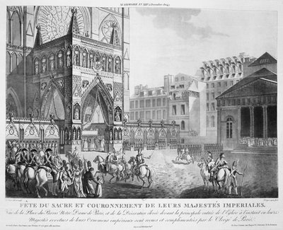 Llegada a Notre Dame, 2 de diciembre, 1804, siglo XIX de Unbekannt