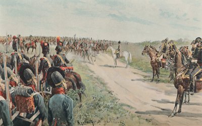 Llegada de Napoleón entre los bávaros y sajones, 1896 de Unbekannt