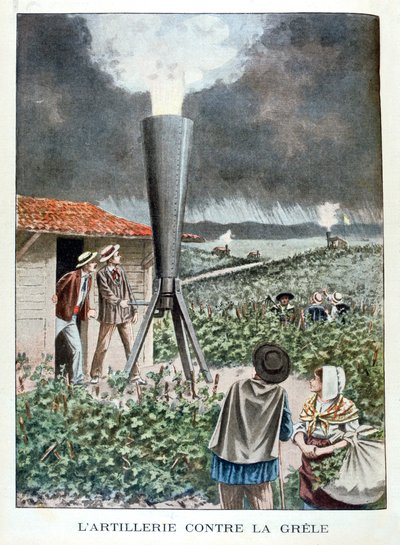 Artillería contra la tormenta de granizo, 1901 de Unbekannt