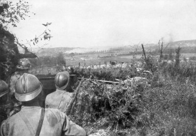 Bombardeo de artillería antes de un avance, Aisne, Francia, 2 de septiembre de 1918 de Unbekannt