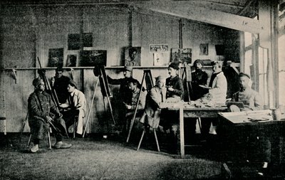 Artistas prisioneros de guerra en su estudio en Giessen, c1916 de Unbekannt