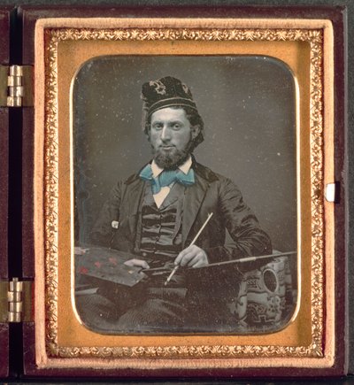 Artista con su Paleta y Pinceles, c. 1850s de Unbekannt