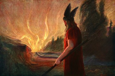 A medida que las llamas suben, Wotan se va, 1906 de Unbekannt
