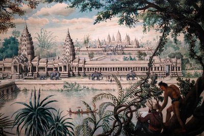 Museo de Civilizaciones Asiáticas, Angkor, Explorando la ciudad sagrada de Camboya, Vista de Angkor Wat por Louis Delaporte alrededor de 1870-73, Singapur, 2018 de Unbekannt