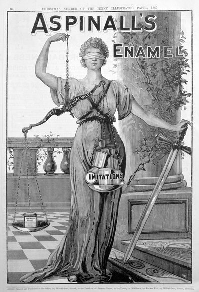 Anuncio de esmalte de Aspinalls, 1889 de Unbekannt