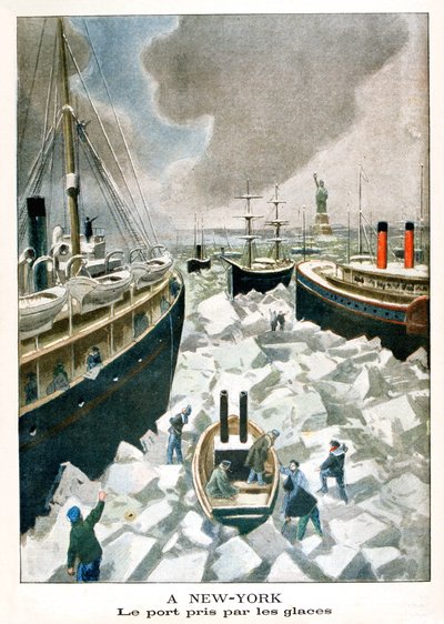 En Nueva York, El puerto tomado por el hielo, 1901 de Unbekannt