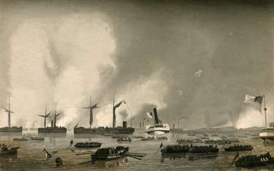 Ataque a la isla de Roanoke - Desembarco de las tropas, 1878 de Unbekannt